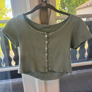Brandy Melville Button-Up Zelly Crop Top